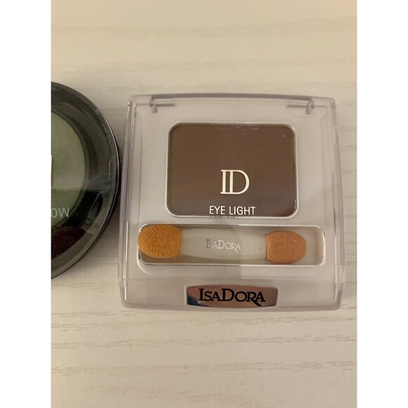 VTG 2X IsaDora Gleaming Eye Shadow Wet Dry Pistachio Green Light 77 Cacao Dream - Picture 6 of 12